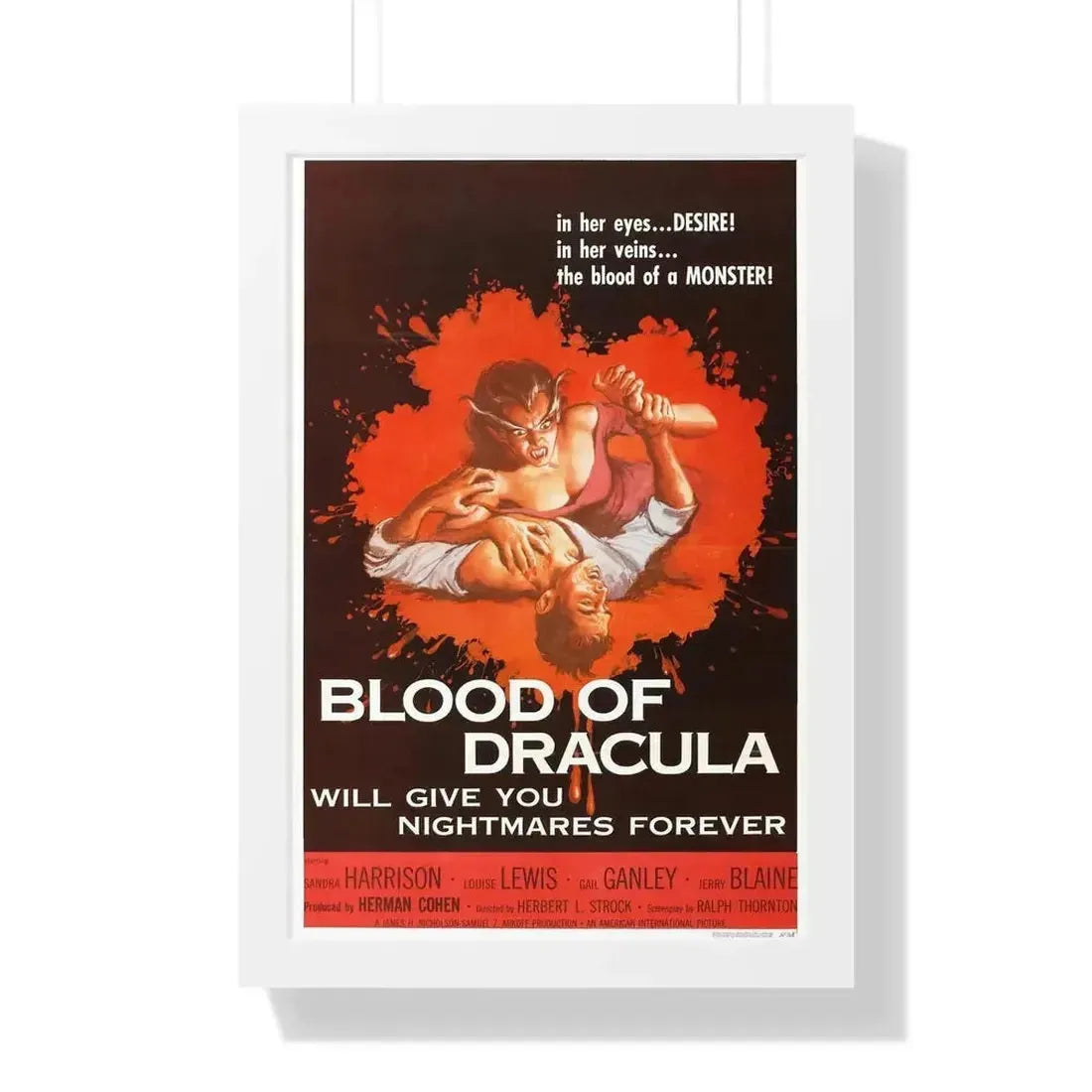 BLOOD OF DRACULA 1957 - Framed Movie Poster - The Sticker Space
