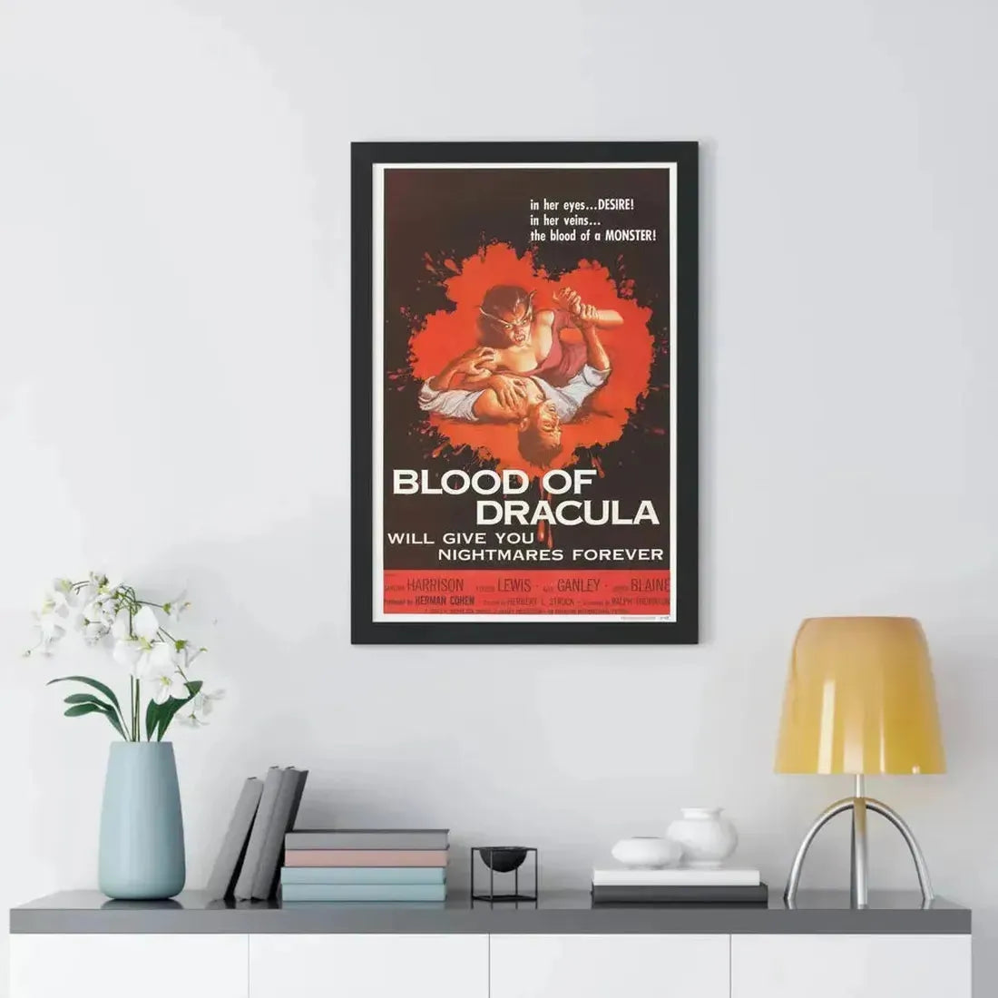 BLOOD OF DRACULA 1957 - Framed Movie Poster - The Sticker Space