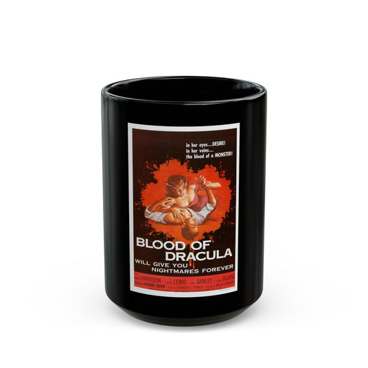 BLOOD OF DRACULA 1957 Movie Poster - Black Coffee Mug-15oz-The Sticker Space