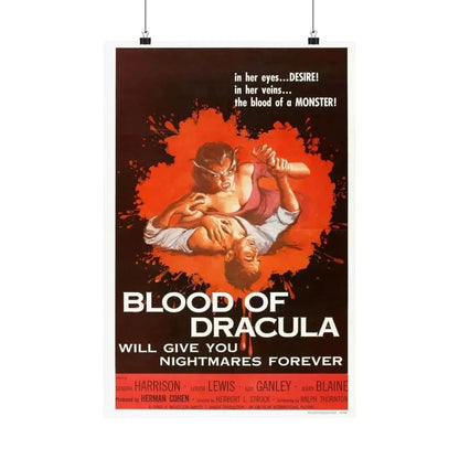 BLOOD OF DRACULA 1957 - Paper Movie Poster - The Sticker Space
