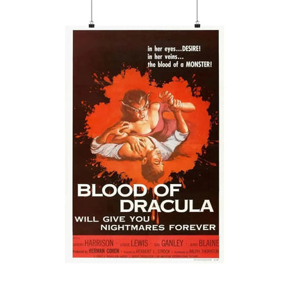 BLOOD OF DRACULA 1957 - Paper Movie Poster - The Sticker Space
