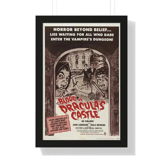 BLOOD OF DRACULA'S CASTLE 1969 - Framed Movie Poster 16″ x 24″ Black - The Sticker Space