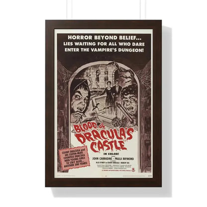 BLOOD OF DRACULA'S CASTLE 1969 - Framed Movie Poster 16″ x 24″ Walnut - The Sticker Space