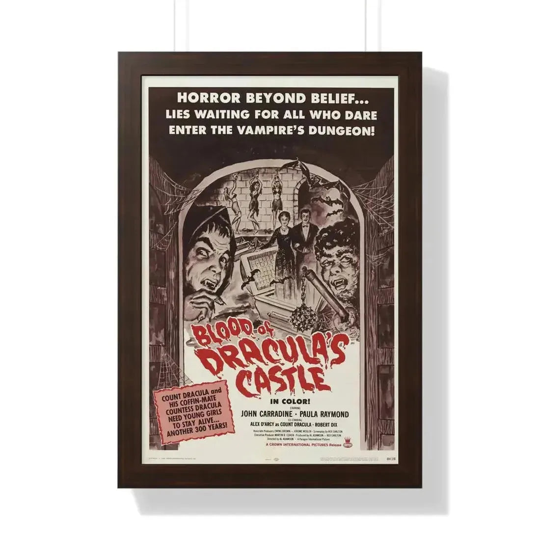 BLOOD OF DRACULA'S CASTLE 1969 - Framed Movie Poster - The Sticker Space