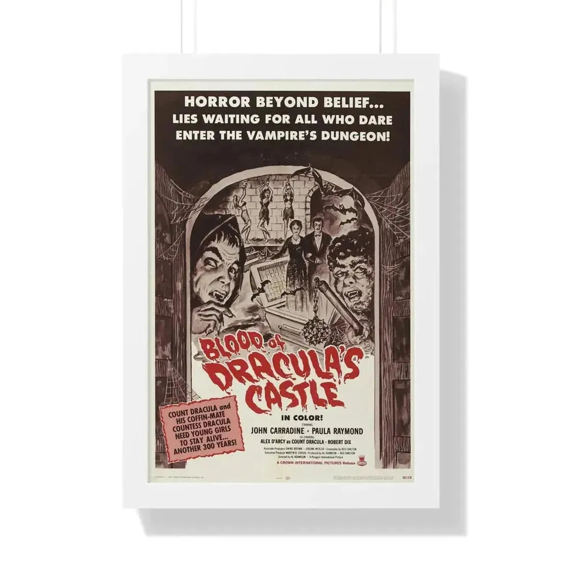 BLOOD OF DRACULA'S CASTLE 1969 - Framed Movie Poster - The Sticker Space