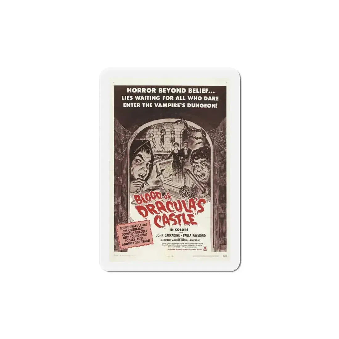 Blood of Dracula's Castle 1969 Movie Poster Refrigerator Magnet 6 Inch - The Sticker Space