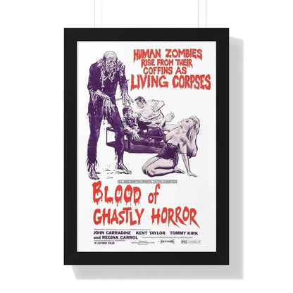 BLOOD OF GHASTLY HORROR 1971 - Framed Movie Poster 16″ x 24″ Black - The Sticker Space