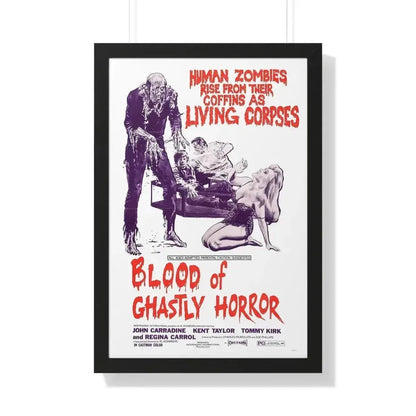 BLOOD OF GHASTLY HORROR 1971 - Framed Movie Poster 20" x 30" Black - The Sticker Space
