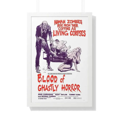 BLOOD OF GHASTLY HORROR 1971 - Framed Movie Poster 20" x 30" White - The Sticker Space