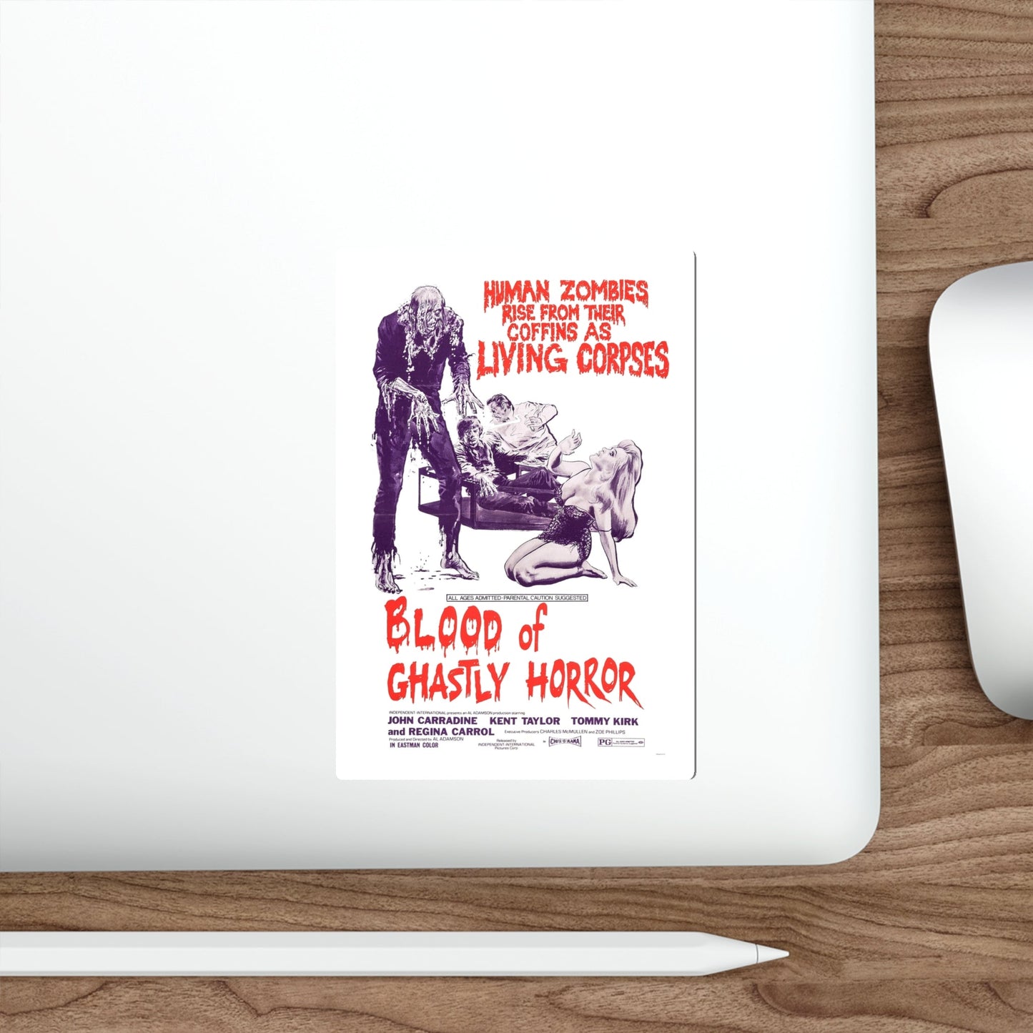 BLOOD OF GHASTLY HORROR 1971 Movie Poster STICKER Vinyl Die-Cut Decal-The Sticker Space