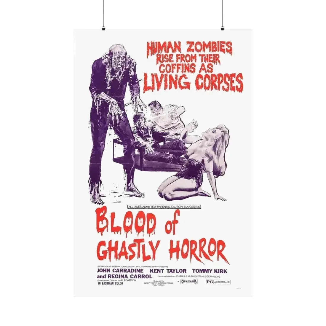 BLOOD OF GHASTLY HORROR 1971 - Paper Movie Poster 36" x 54" Matte - The Sticker Space