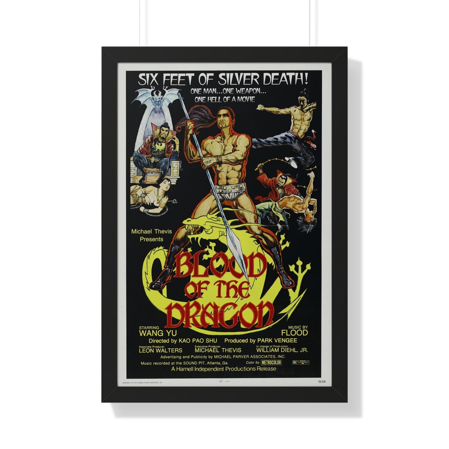 BLOOD OF THE DRAGON 1971 - Framed Movie Poster-20" x 30"-The Sticker Space