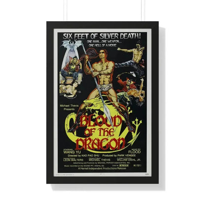 BLOOD OF THE DRAGON 1971 - Framed Movie Poster 20" x 30" Black - The Sticker Space