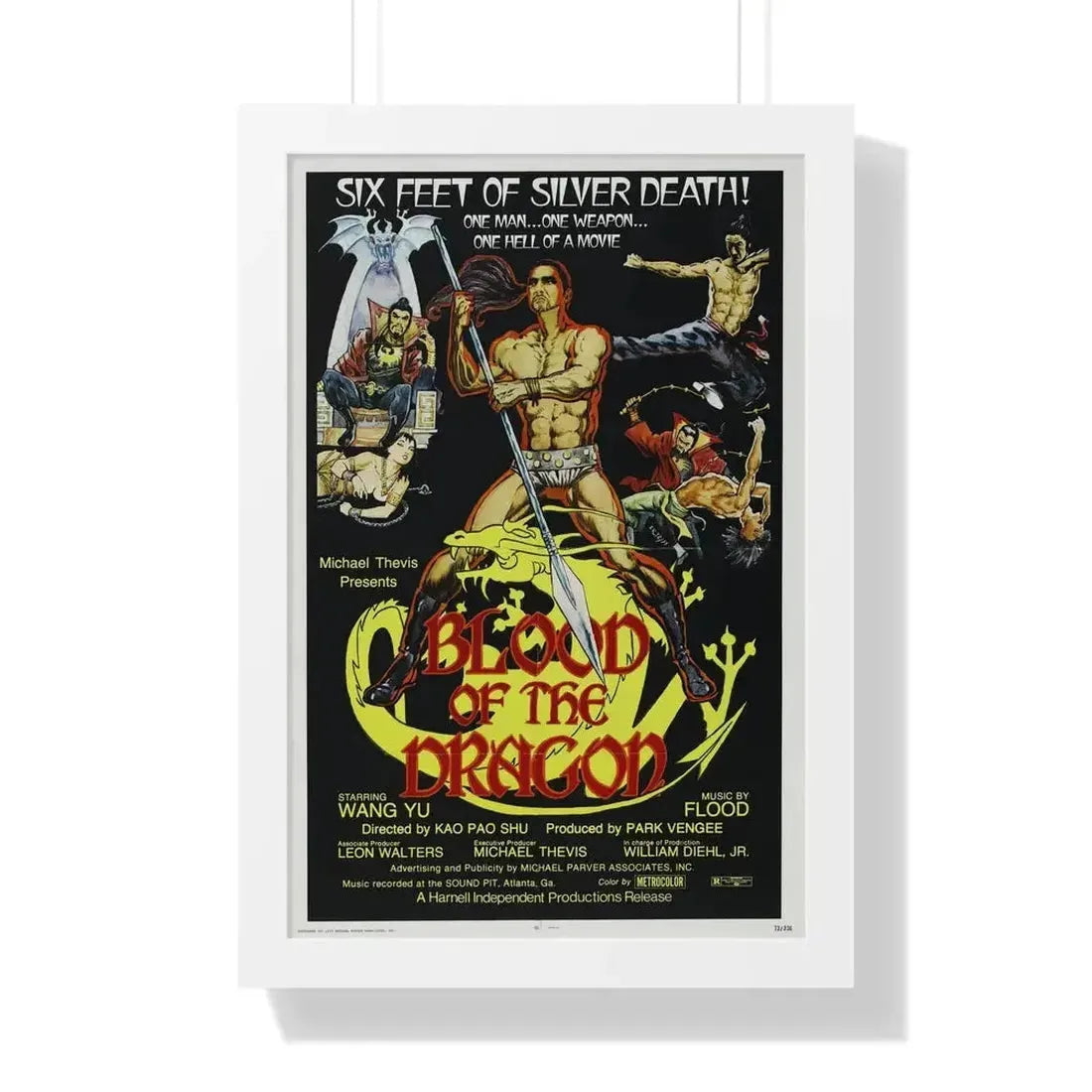 BLOOD OF THE DRAGON 1971 - Framed Movie Poster - The Sticker Space