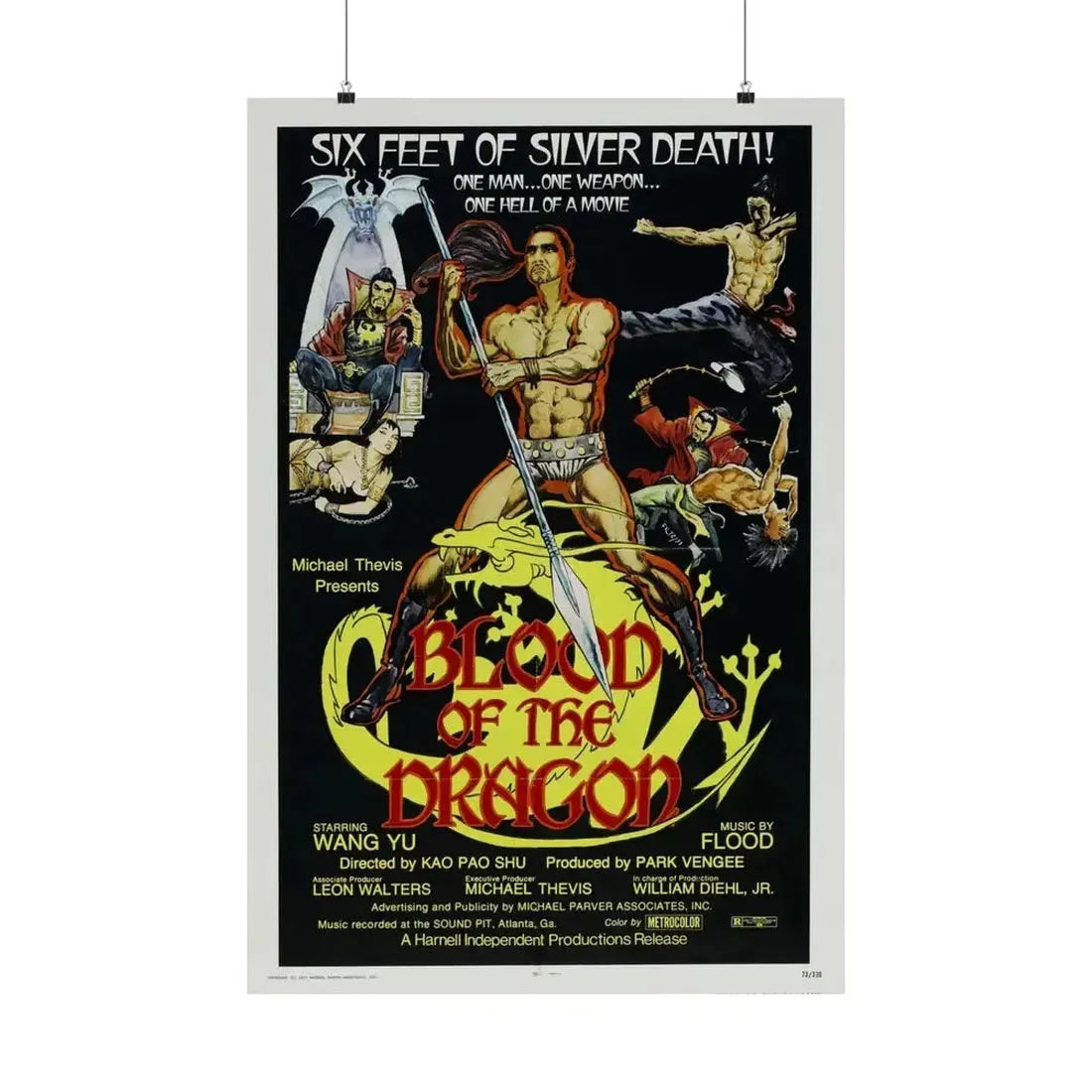 BLOOD OF THE DRAGON 1971 - Paper Movie Poster - The Sticker Space
