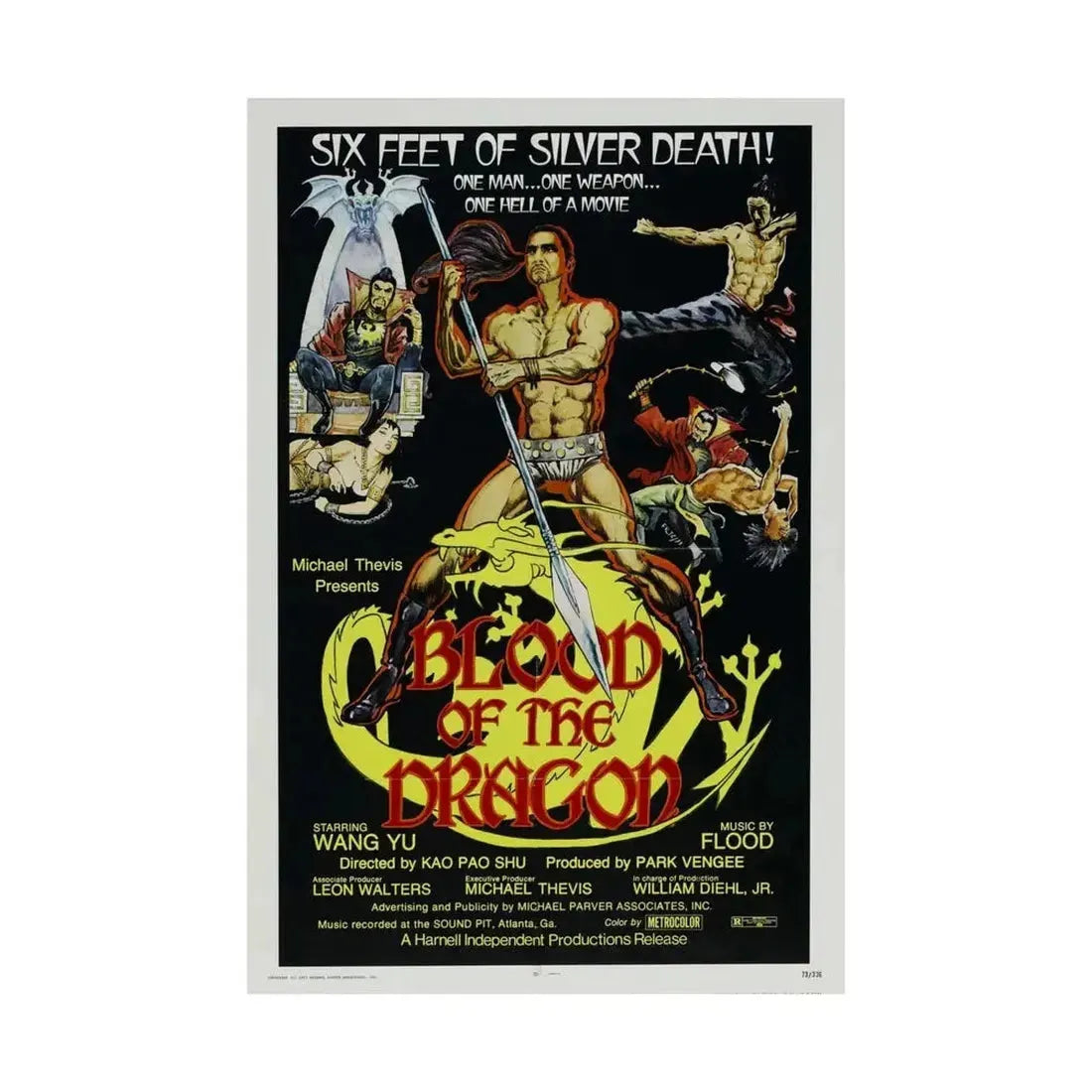 BLOOD OF THE DRAGON 1971 - Paper Movie Poster - The Sticker Space