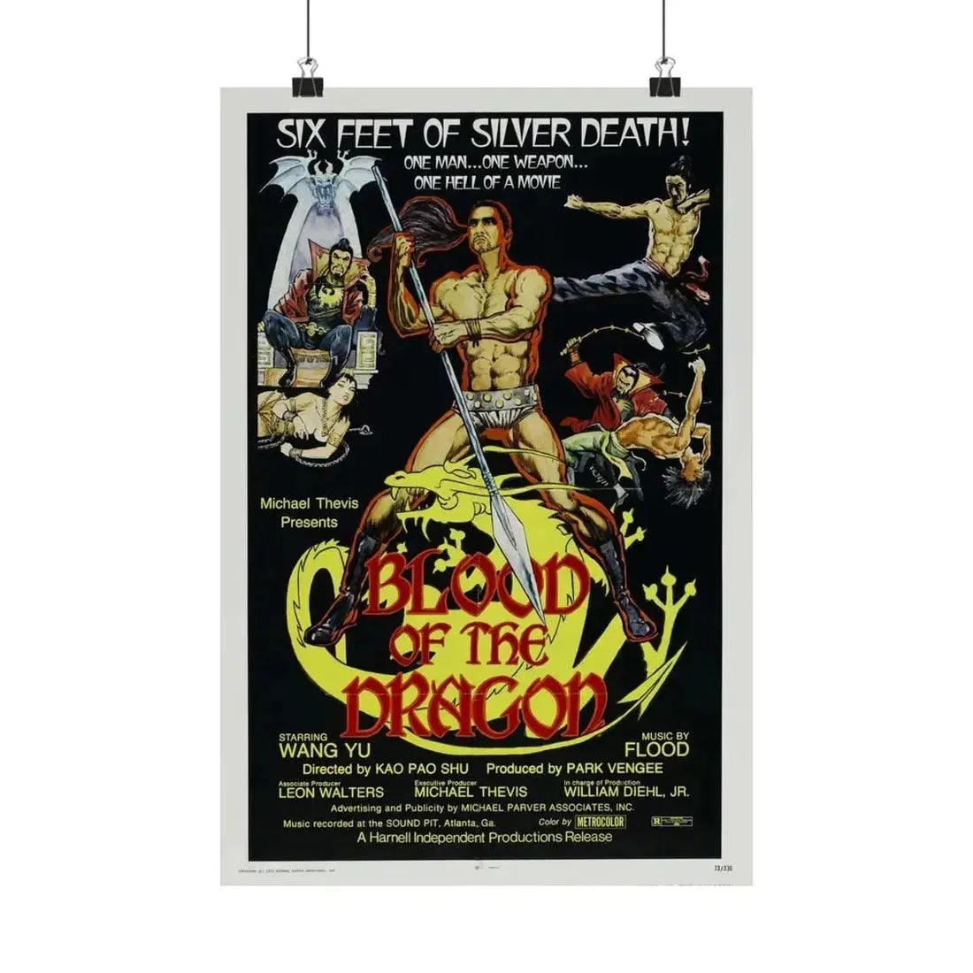 BLOOD OF THE DRAGON 1971 - Paper Movie Poster - The Sticker Space