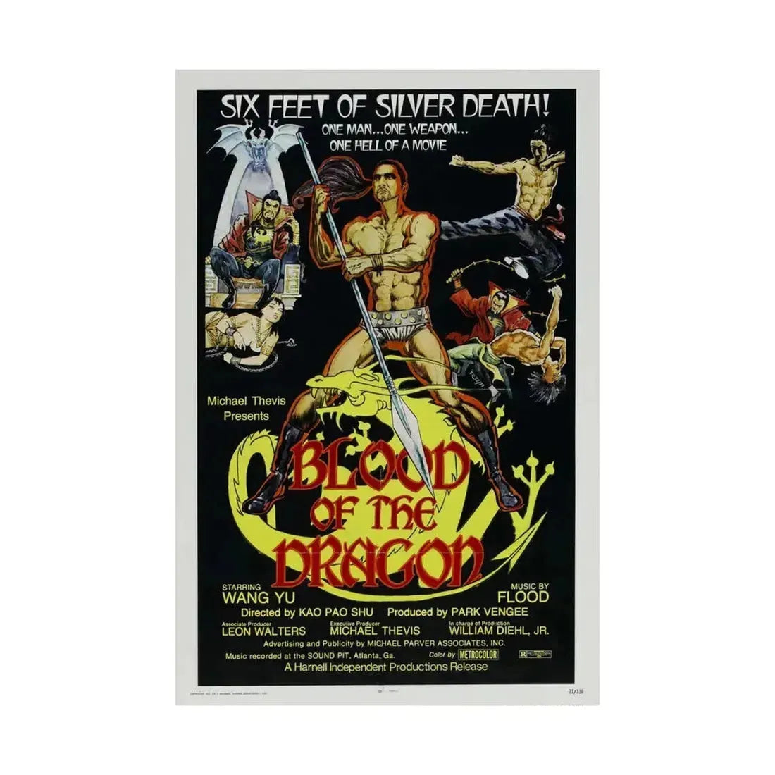 BLOOD OF THE DRAGON 1971 - Paper Movie Poster - The Sticker Space