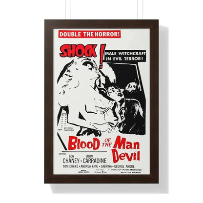 BLOOD OF THE MAN DEVIL (HOUSE OF THE BLACK DEATH) 1965 - Framed Movie Poster 16″ x 24″ Walnut - The Sticker Space