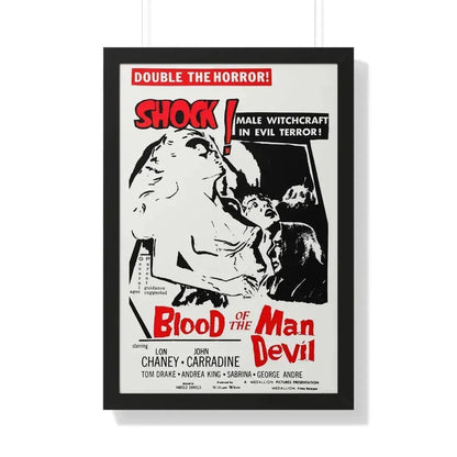BLOOD OF THE MAN DEVIL (HOUSE OF THE BLACK DEATH) 1965 - Framed Movie Poster 20" x 30" Black - The Sticker Space