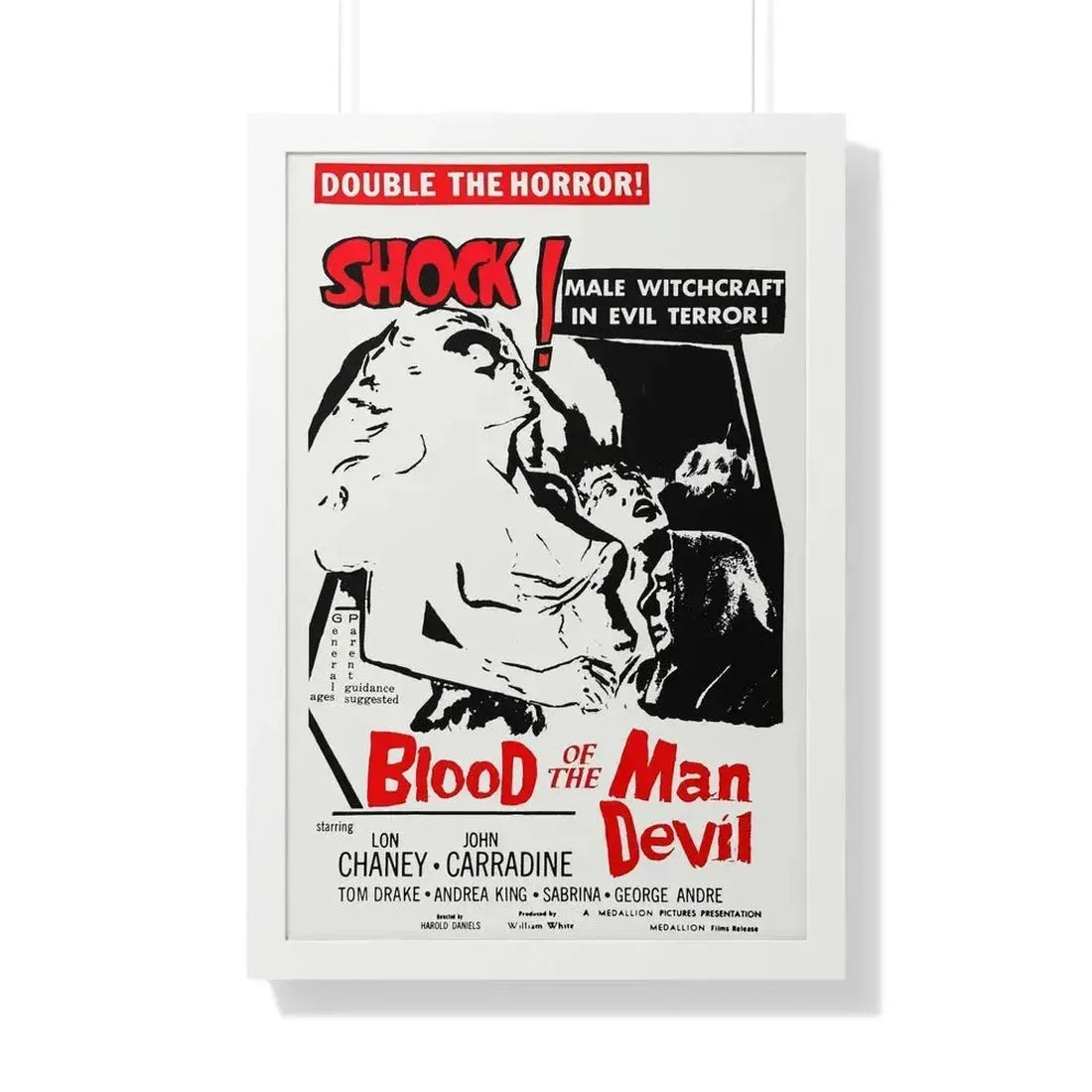 BLOOD OF THE MAN DEVIL (HOUSE OF THE BLACK DEATH) 1965 - Framed Movie Poster - The Sticker Space