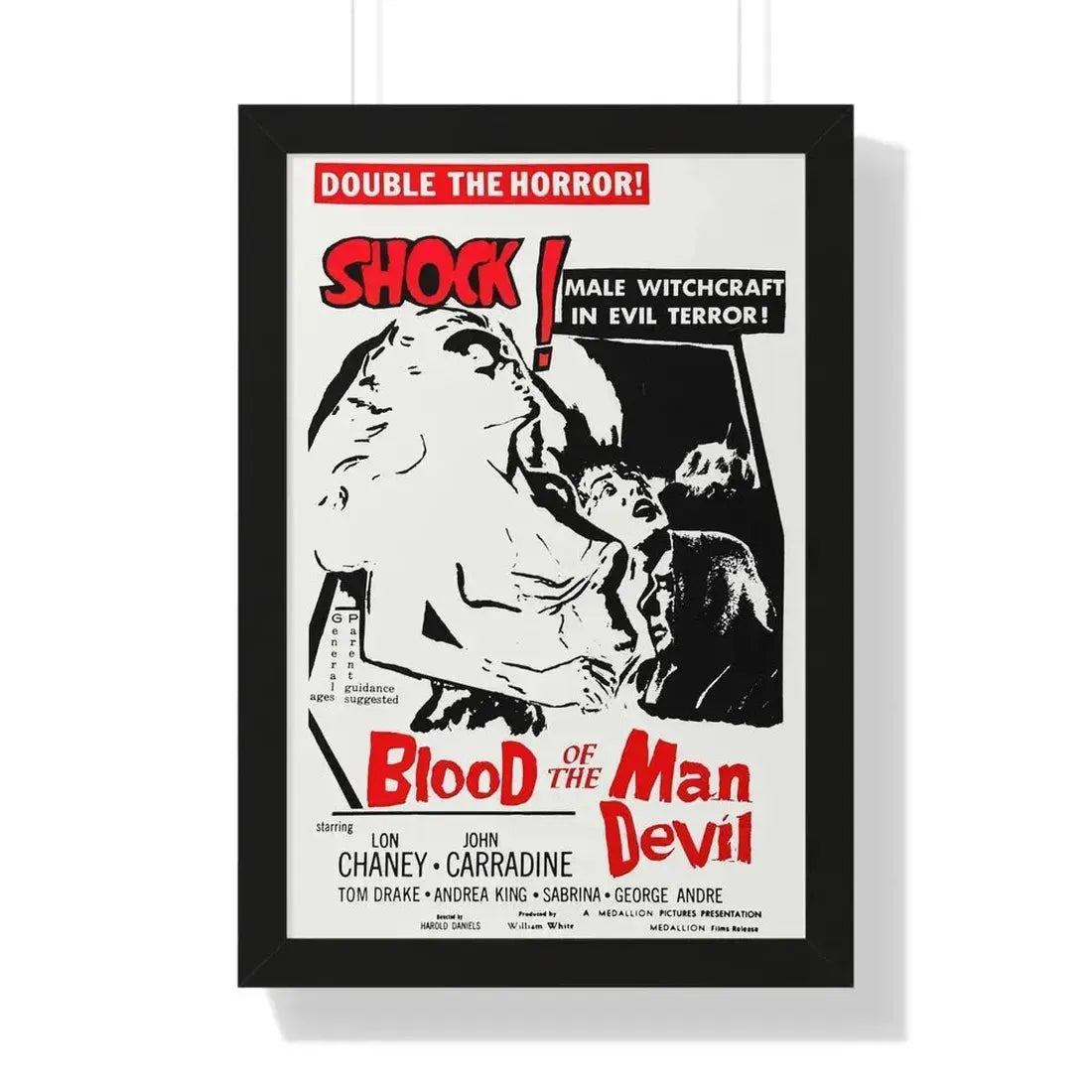 BLOOD OF THE MAN DEVIL (HOUSE OF THE BLACK DEATH) 1965 - Framed Movie Poster - The Sticker Space