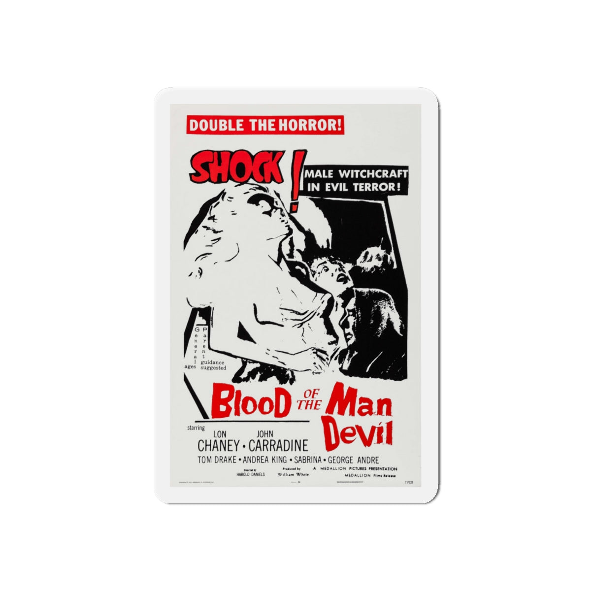 BLOOD OF THE MAN DEVIL (HOUSE OF THE BLACK DEATH) 1965 Movie Poster - Die-Cut Magnet-6 × 6"-The Sticker Space