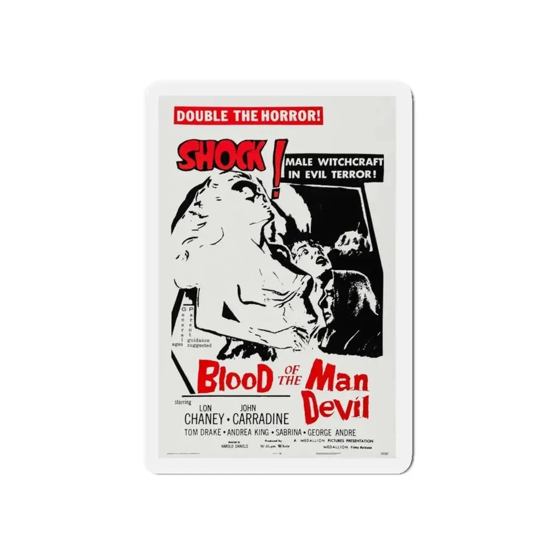 BLOOD OF THE MAN DEVIL (HOUSE OF THE BLACK DEATH) 1965 Movie Poster - Refrigerator Magnet 5 Inch - The Sticker Space