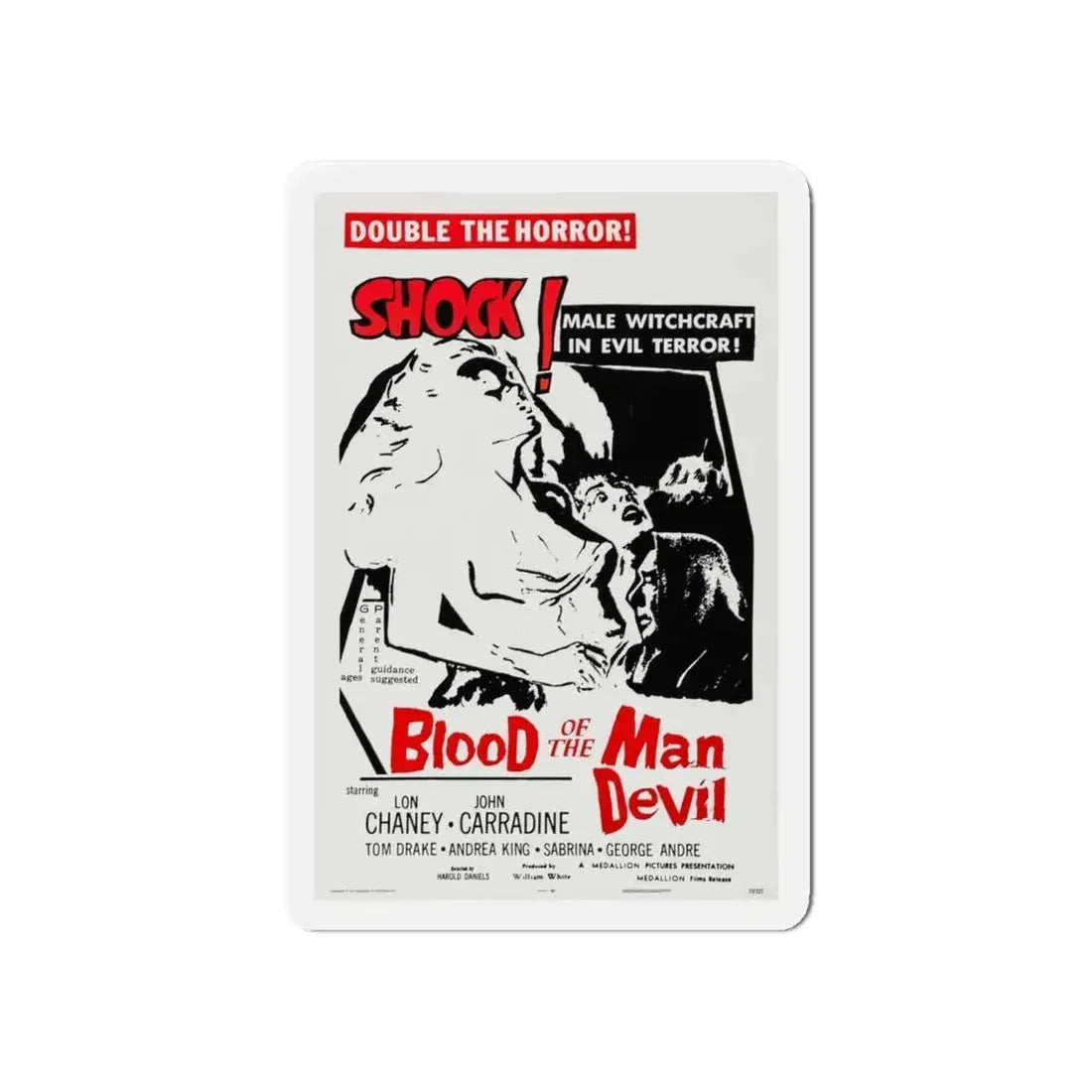 BLOOD OF THE MAN DEVIL (HOUSE OF THE BLACK DEATH) 1965 Movie Poster - Refrigerator Magnet 6 Inch - The Sticker Space