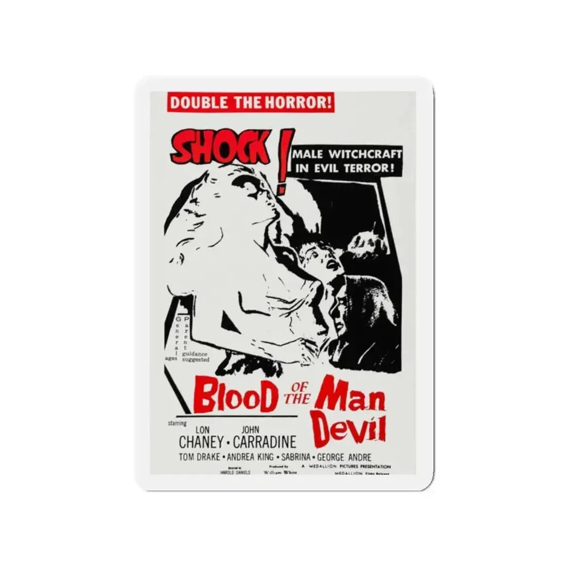 BLOOD OF THE MAN DEVIL (HOUSE OF THE BLACK DEATH) 1965 Movie Poster - Refrigerator Magnet - The Sticker Space
