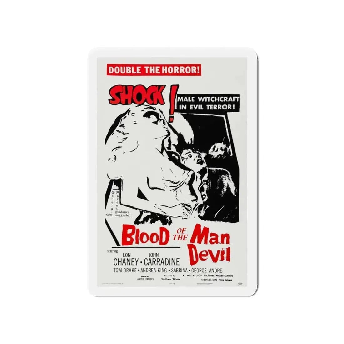 BLOOD OF THE MAN DEVIL (HOUSE OF THE BLACK DEATH) 1965 Movie Poster - Refrigerator Magnet - The Sticker Space