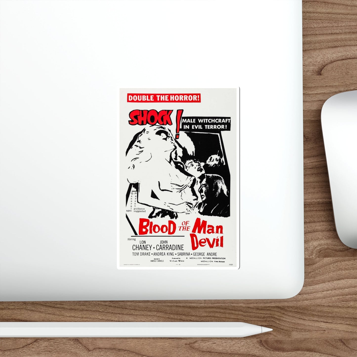 BLOOD OF THE MAN DEVIL (HOUSE OF THE BLACK DEATH) 1965 Movie Poster STICKER Vinyl Die-Cut Decal-The Sticker Space