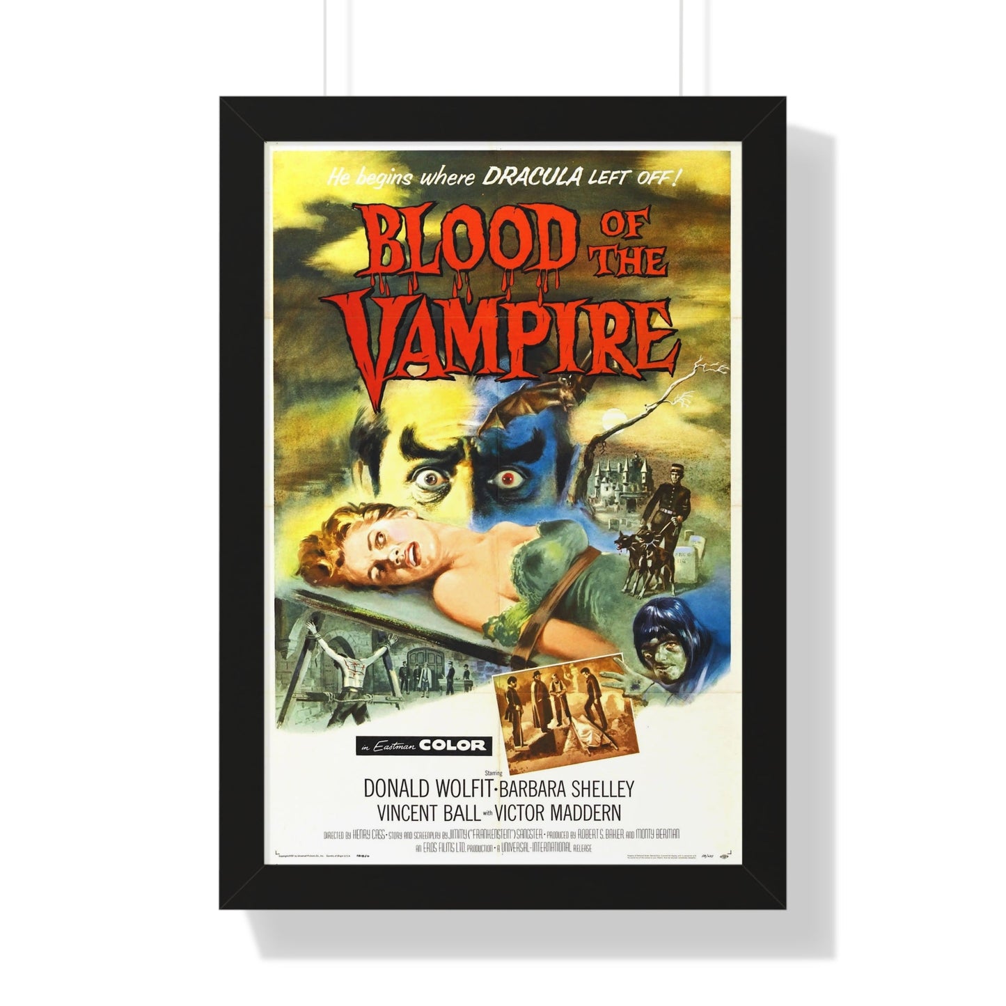 BLOOD OF THE VAMPIRE 1958 - Framed Movie Poster-16″ x 24″-The Sticker Space