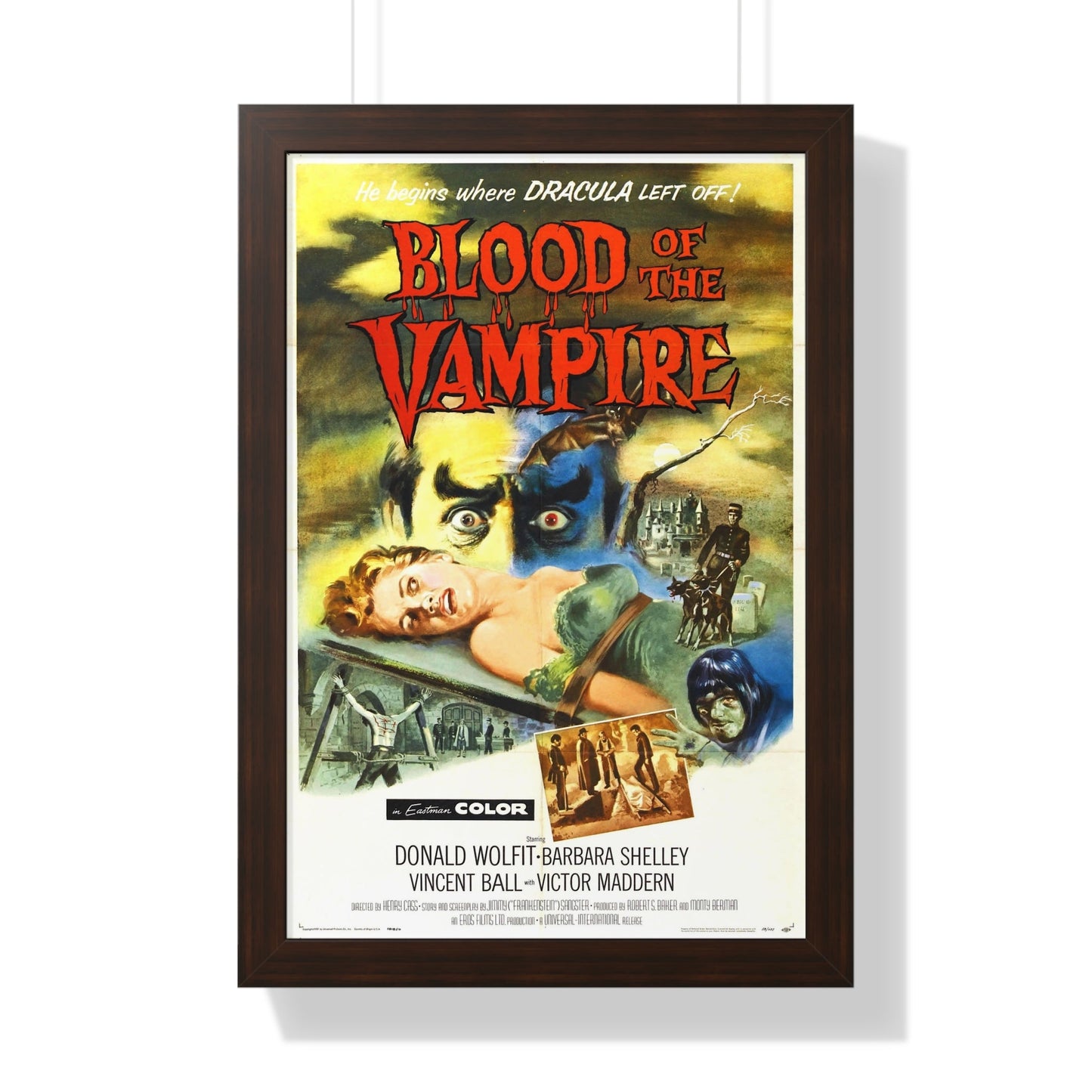 BLOOD OF THE VAMPIRE 1958 - Framed Movie Poster-16″ x 24″-The Sticker Space