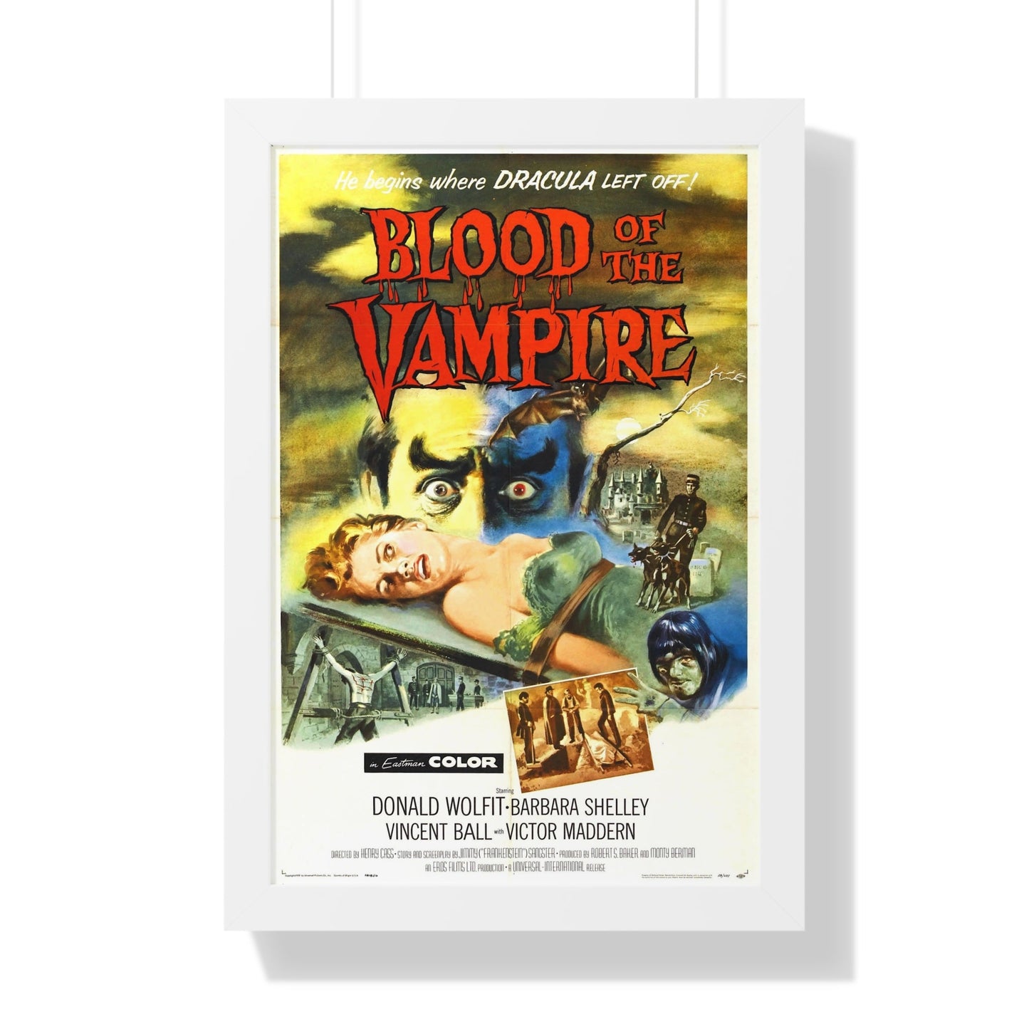 BLOOD OF THE VAMPIRE 1958 - Framed Movie Poster-16″ x 24″-The Sticker Space