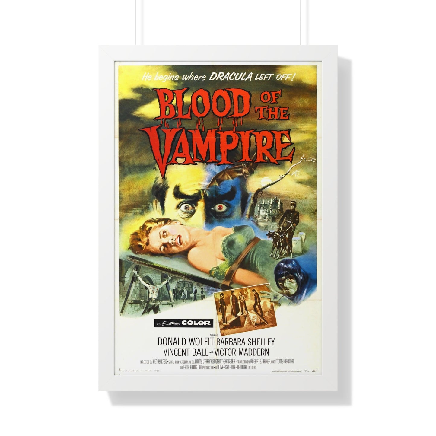 BLOOD OF THE VAMPIRE 1958 - Framed Movie Poster-20" x 30"-The Sticker Space