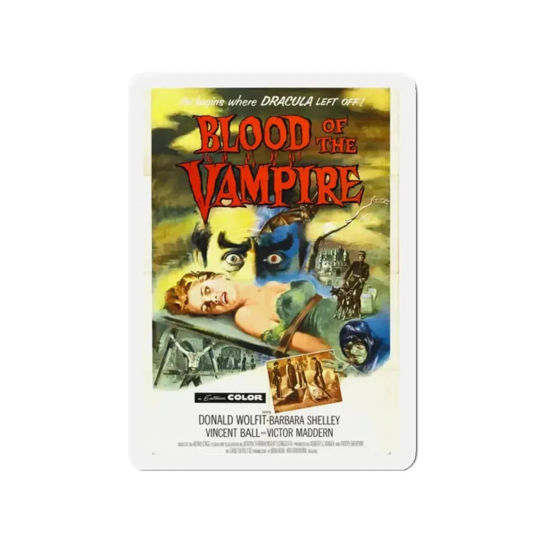 BLOOD OF THE VAMPIRE 1958 Movie Poster - Refrigerator Magnet - The Sticker Space