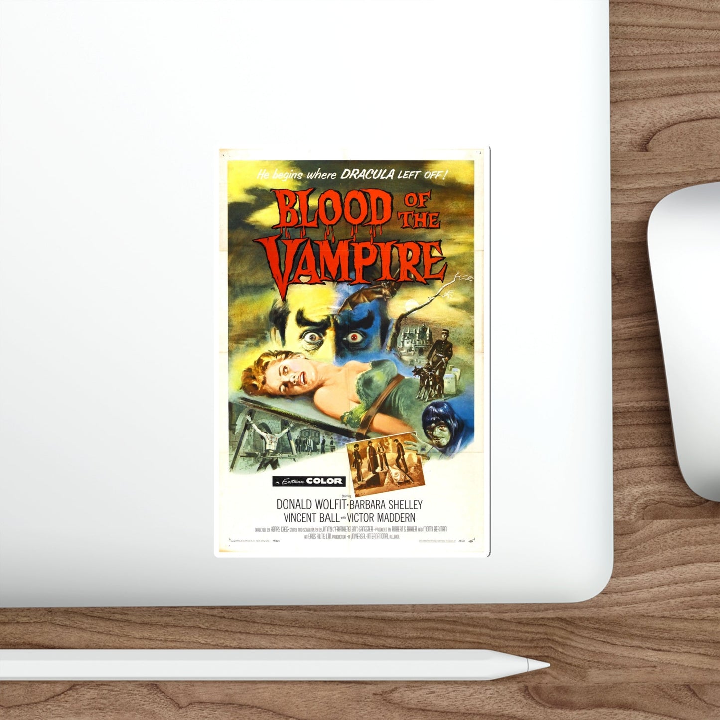 BLOOD OF THE VAMPIRE 1958 Movie Poster STICKER Vinyl Die-Cut Decal-The Sticker Space