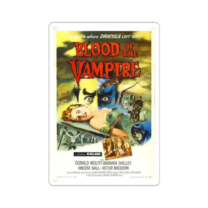 BLOOD OF THE VAMPIRE 1958 Movie Poster - STICKER Vinyl Kiss-Cut Decal 2 Inch White - The Sticker Space