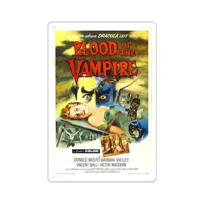BLOOD OF THE VAMPIRE 1958 Movie Poster - STICKER Vinyl Kiss-Cut Decal 4 Inch White - The Sticker Space