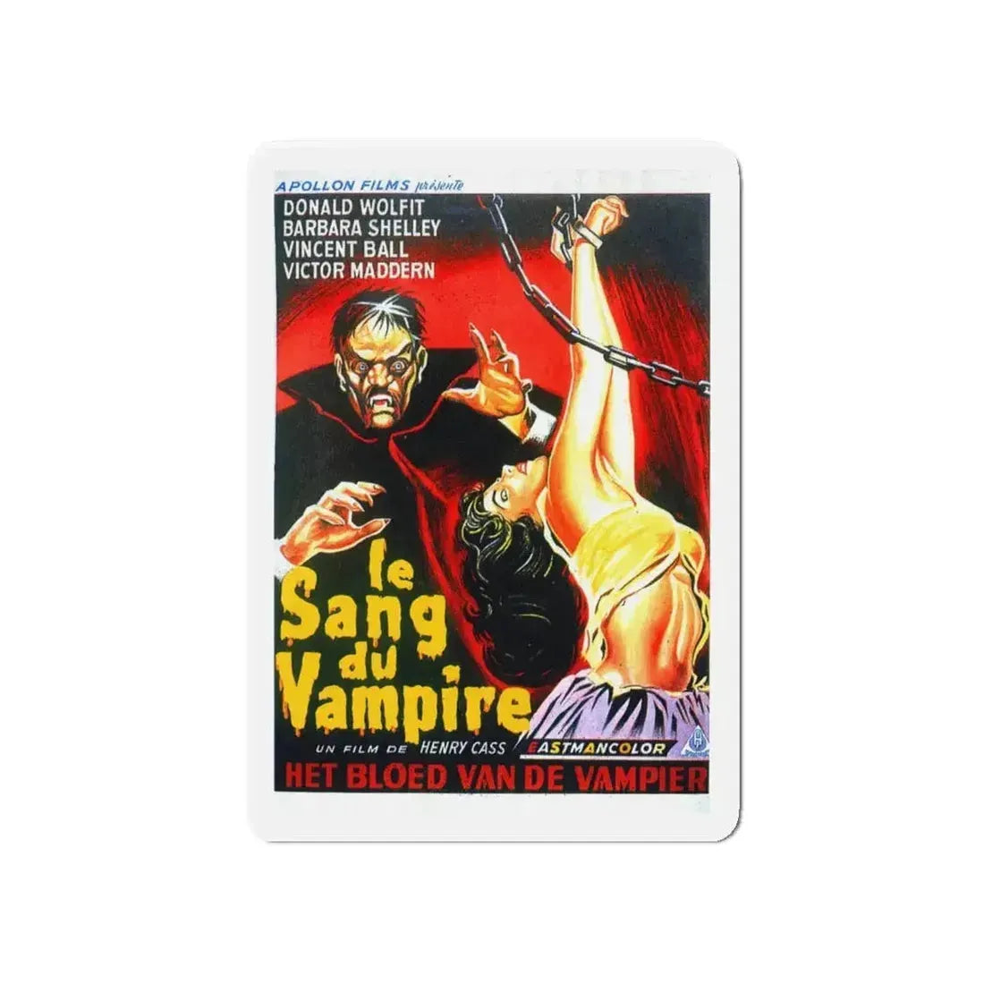 BLOOD OF THE VAMPIRE (BELGIAN) 1958 Movie Poster - Refrigerator Magnet - The Sticker Space