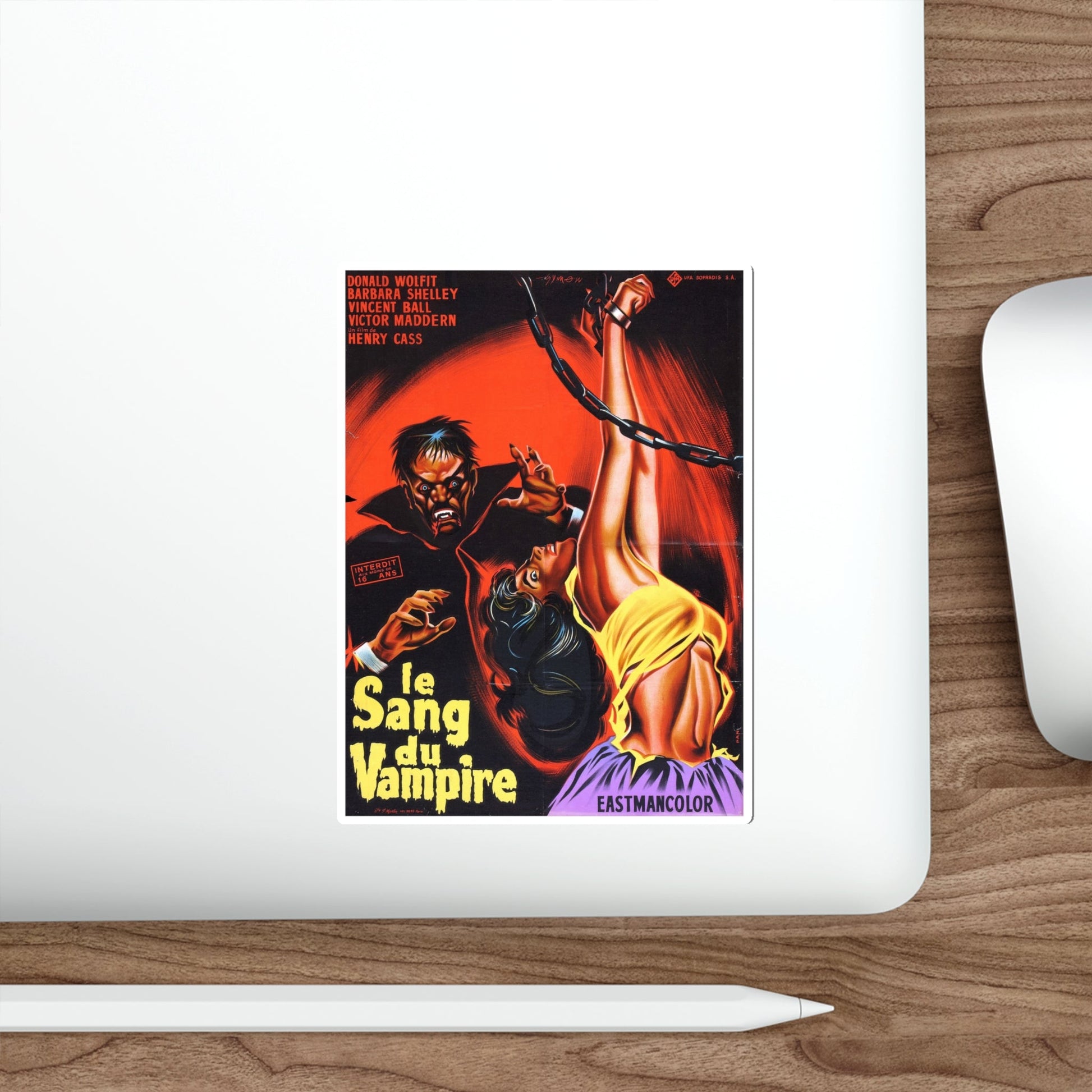 BLOOD OF THE VAMPIRE (FRENCH) 1958 Movie Poster STICKER Vinyl Die-Cut Decal-The Sticker Space