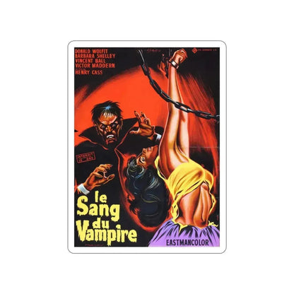 BLOOD OF THE VAMPIRE (FRENCH) 1958 Movie Poster STICKER Vinyl Die-Cut Decal 3 Inch - The Sticker Space