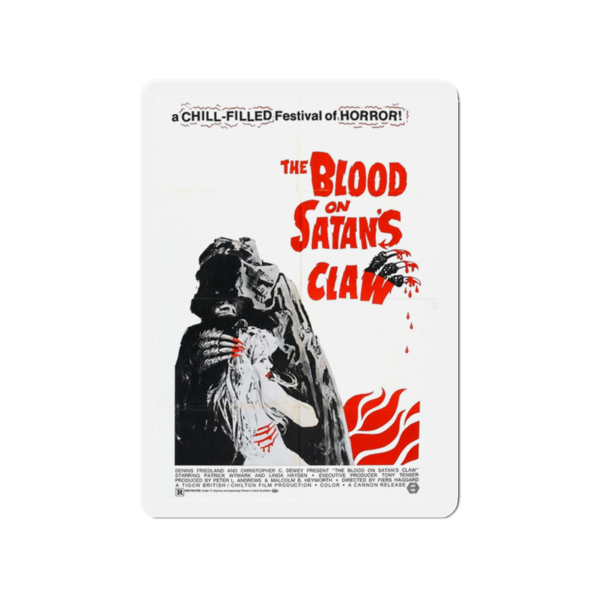 BLOOD ON SATAN'S CLAW 1971 Movie Poster - Die-Cut Magnet-2" x 2"-The Sticker Space