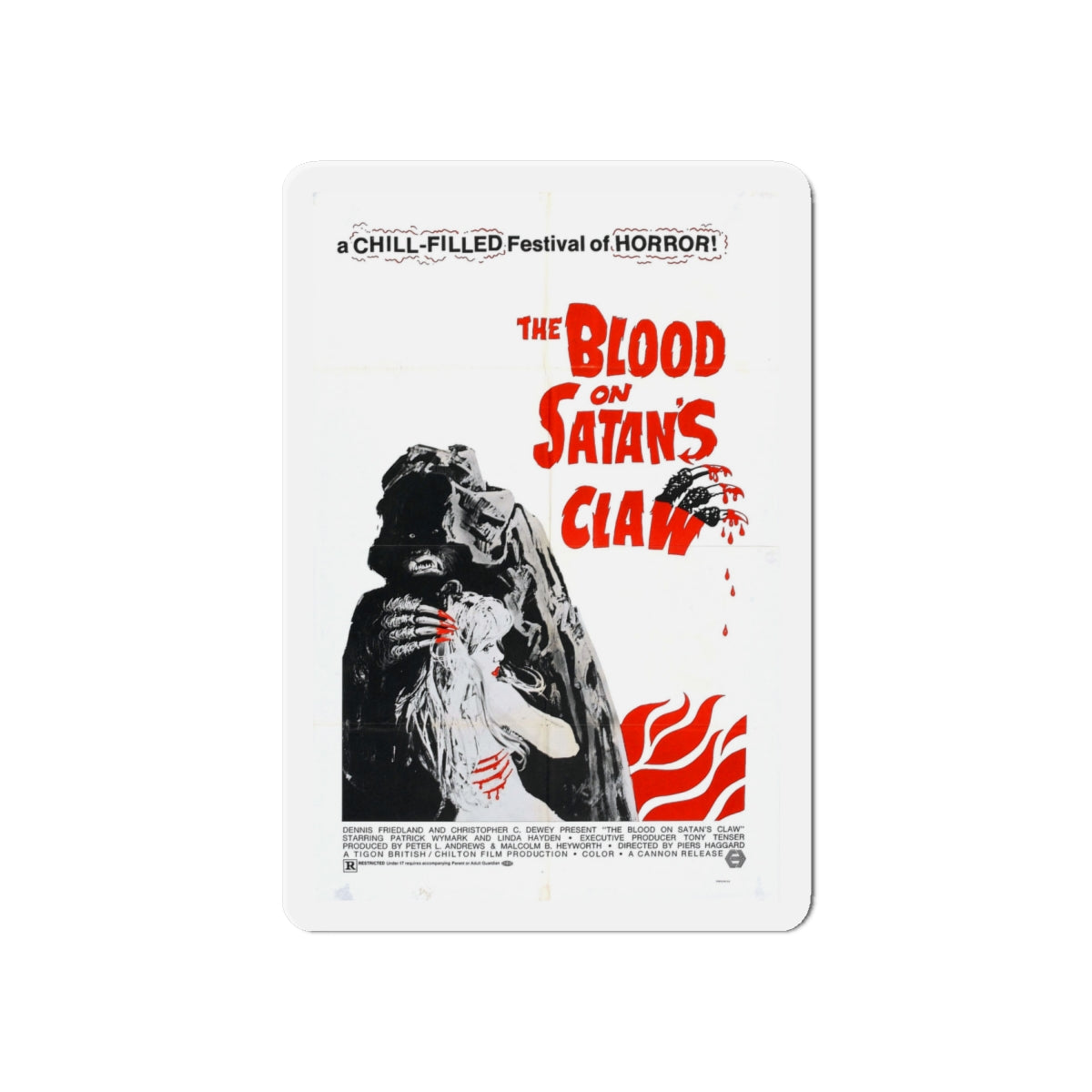 BLOOD ON SATAN'S CLAW 1971 Movie Poster - Die-Cut Magnet-6 × 6"-The Sticker Space