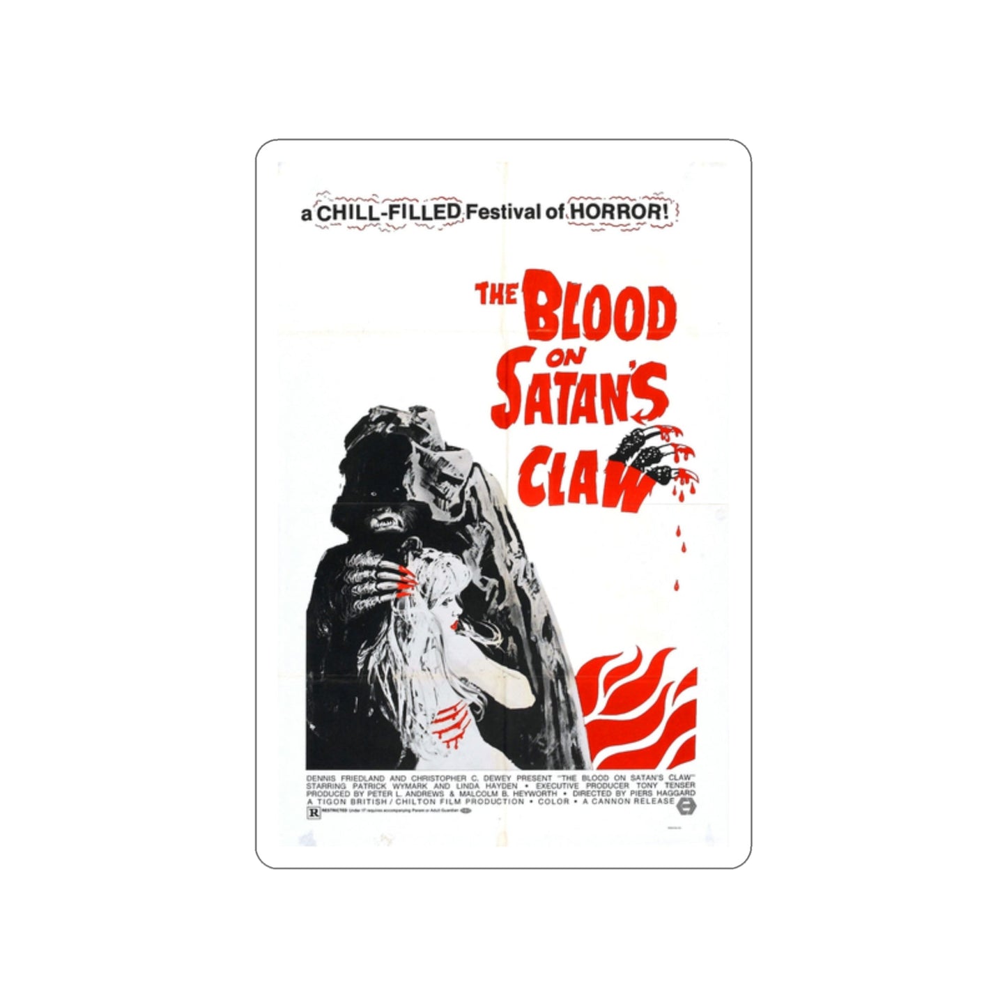 BLOOD ON SATAN'S CLAW 1971 Movie Poster STICKER Vinyl Die-Cut Decal-2 Inch-The Sticker Space