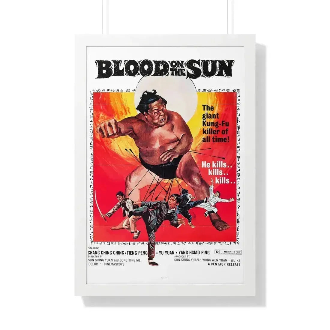 BLOOD ON THE SUN 1945 - Framed Movie Poster 20" x 30" White - The Sticker Space