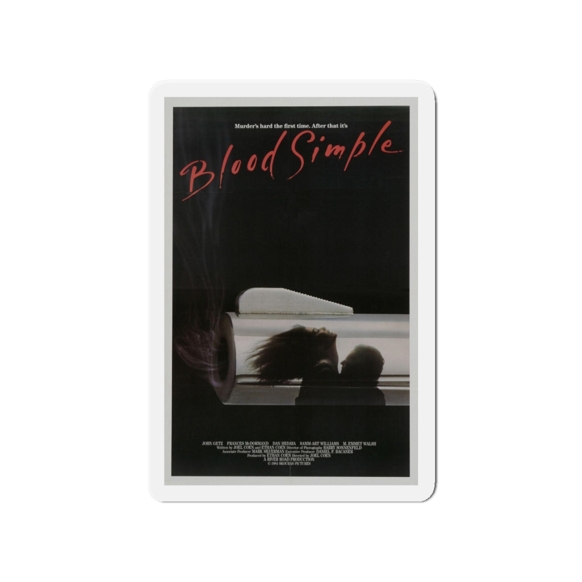 BLOOD SIMPLE 1984 Movie Poster - Die-Cut Magnet-4" x 4"-The Sticker Space