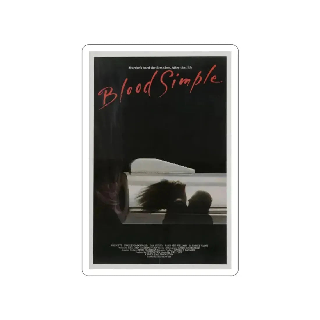 BLOOD SIMPLE 1984 Movie Poster STICKER Vinyl Die-Cut Decal 2 Inch - The Sticker Space