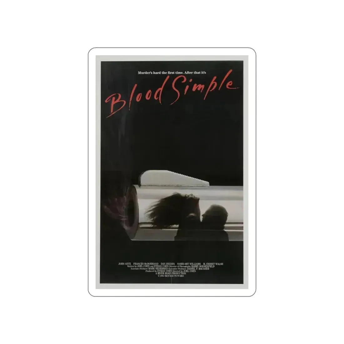 BLOOD SIMPLE 1984 Movie Poster STICKER Vinyl Die-Cut Decal 3 Inch - The Sticker Space